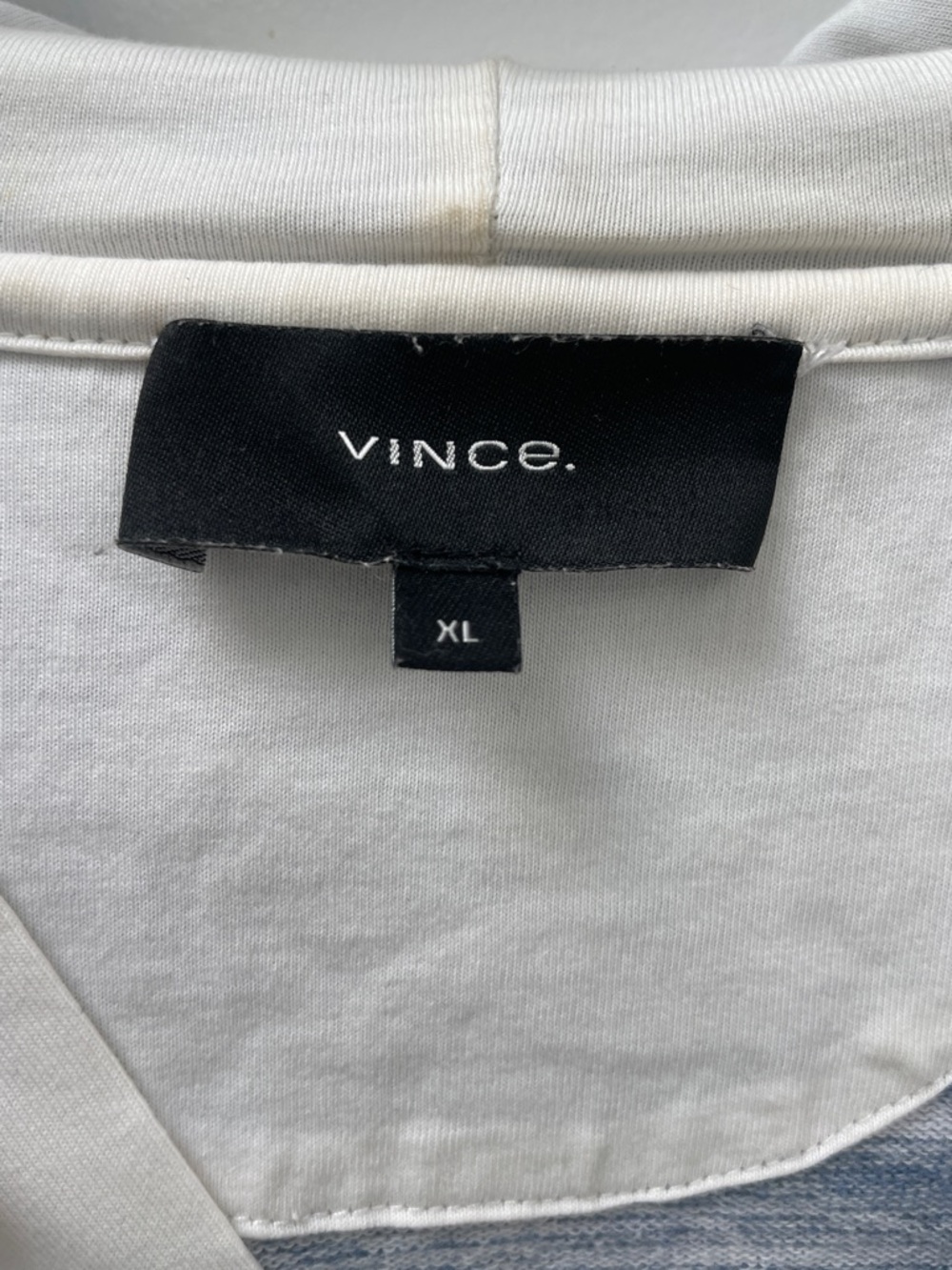 Vince Striped Pullover Henley Knit Hoodie MSRP $275 Size XL - Picture 3 of 8